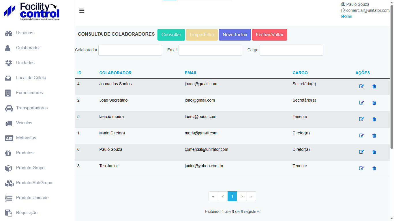 Consulta de Colaboradores